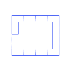 Layouts Pantries Walk In Framed Wrap Around Editable Svg Line Art, Free Vectors File